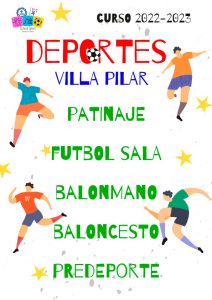 cartel deportes Villa Pilar